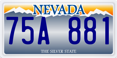 NV license plate 75A881