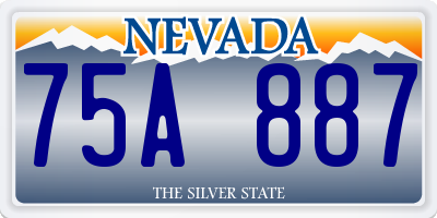 NV license plate 75A887