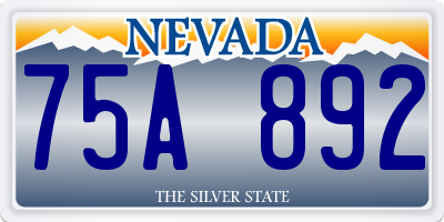 NV license plate 75A892