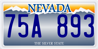NV license plate 75A893