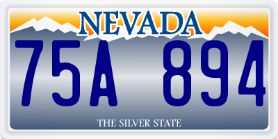 NV license plate 75A894