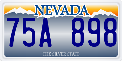 NV license plate 75A898