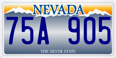 NV license plate 75A905