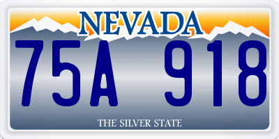 NV license plate 75A918