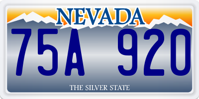 NV license plate 75A920