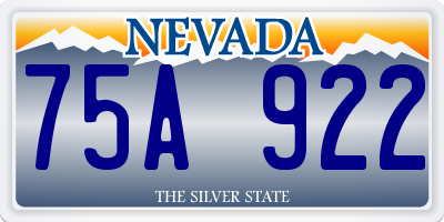 NV license plate 75A922