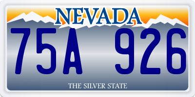 NV license plate 75A926