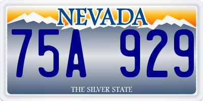 NV license plate 75A929