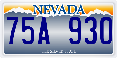 NV license plate 75A930