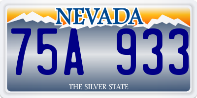 NV license plate 75A933