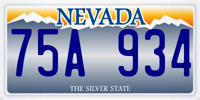 NV license plate 75A934