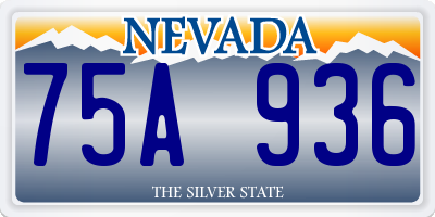 NV license plate 75A936