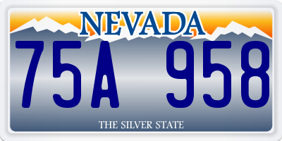 NV license plate 75A958