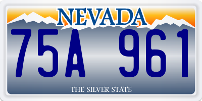 NV license plate 75A961