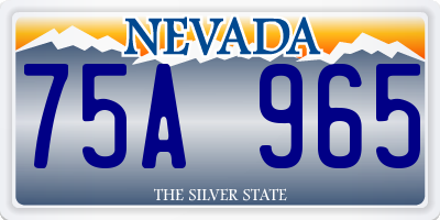 NV license plate 75A965