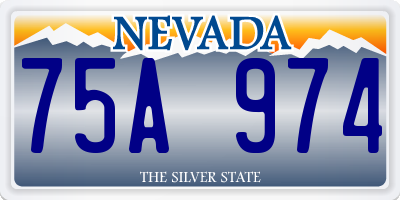NV license plate 75A974