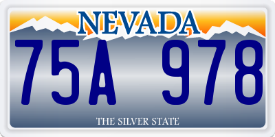 NV license plate 75A978