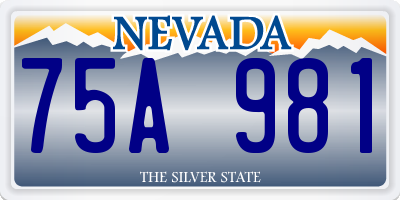 NV license plate 75A981