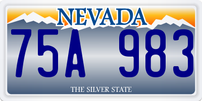 NV license plate 75A983