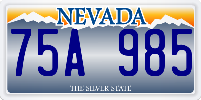 NV license plate 75A985