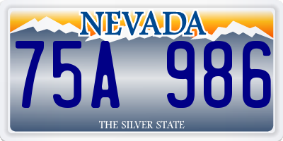 NV license plate 75A986