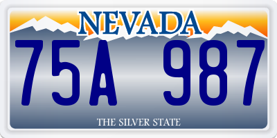 NV license plate 75A987