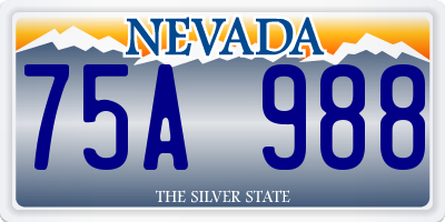 NV license plate 75A988