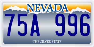 NV license plate 75A996