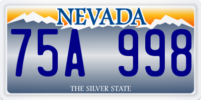 NV license plate 75A998
