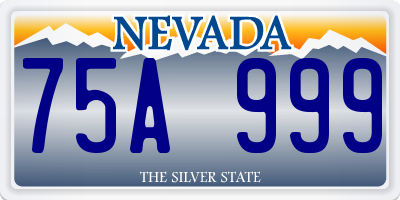 NV license plate 75A999
