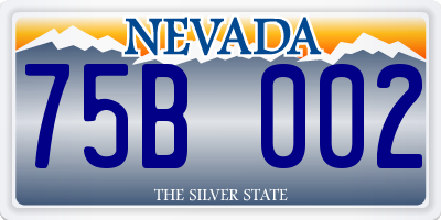 NV license plate 75B002