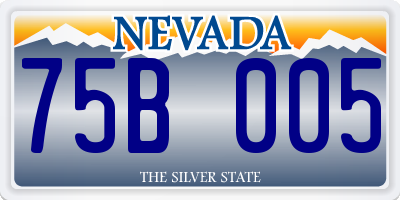 NV license plate 75B005