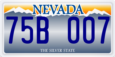 NV license plate 75B007