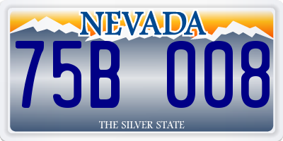 NV license plate 75B008