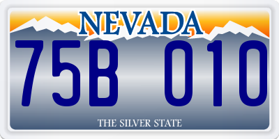 NV license plate 75B010