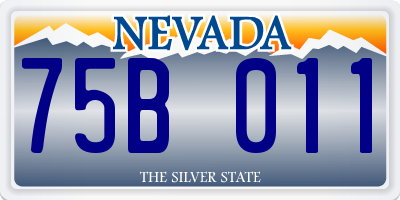 NV license plate 75B011