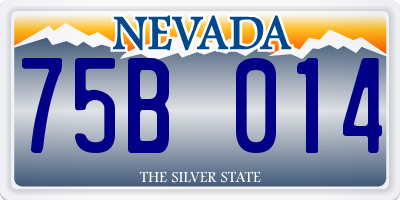 NV license plate 75B014