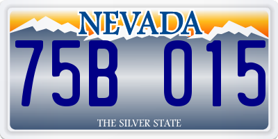 NV license plate 75B015