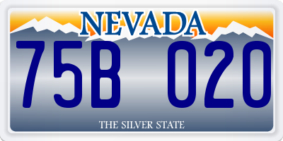 NV license plate 75B020