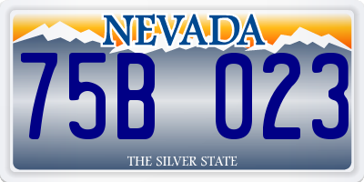 NV license plate 75B023