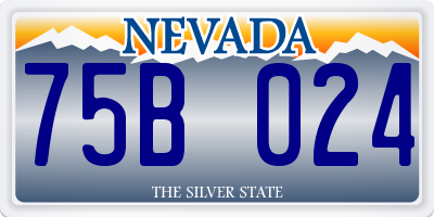 NV license plate 75B024