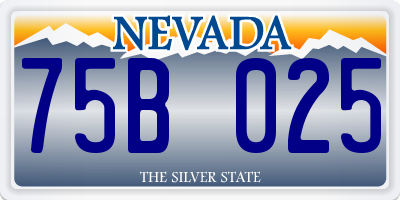 NV license plate 75B025