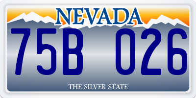 NV license plate 75B026