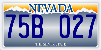 NV license plate 75B027