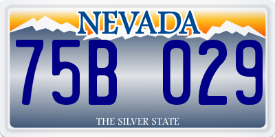 NV license plate 75B029