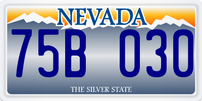 NV license plate 75B030