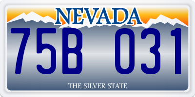 NV license plate 75B031