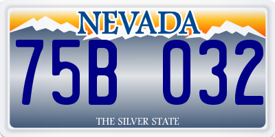 NV license plate 75B032