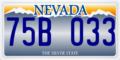 NV license plate 75B033