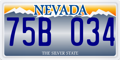 NV license plate 75B034